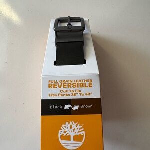 Timberland Reversible Full Grain Leather Men Belt Cut To Fit 28”-44” Black/Brown